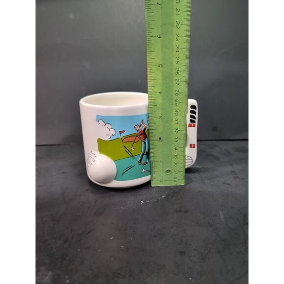 Golfing Ceramic Coffee Mug, 3D Golf Ball Club Handle, Vtg Golf Cup, Golfer Gift - Picture 8 of 9